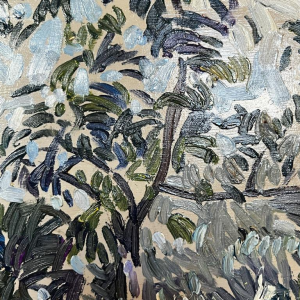 PAUL MATHIEU 'Impressionistisch landschap' olieverf op paneel, ca 1915