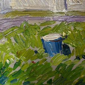 PAUL MATHIEU 'Paysage impressionniste' oil on panel, ca 1915