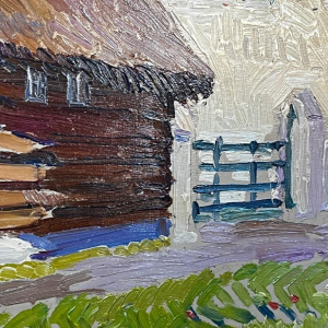 PAUL MATHIEU 'Impressionistisch landschap' olieverf op paneel, ca 1915