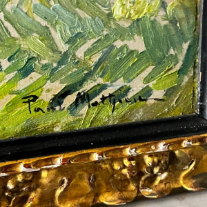 PAUL MATHIEU 'Paysage impressionniste' tableau huile sur panneau, ca 1915