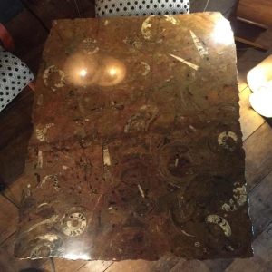 Etienne Allemeersch ( attribué à ), table basse en marbre " fossiles ", 1970