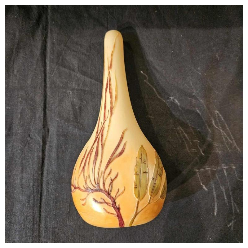 Legras, acid-etched glass vase, decorated with seaweed motifs, ca. 1900