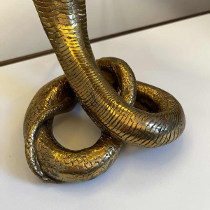 Maison Jansen, lampe a` poser 'Cobra' en bronze dore´, Hollywood Regency ca 1970