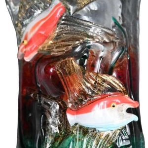 Alfredo Barbini pour Cenedese, paire d'appliques poissons d'aquarium, verre Murano, ca 1950