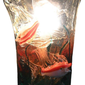 Alfredo Barbini for Cenedese, pair of Murano glass aquarium fish wall lights (sconces), ca 1950