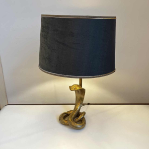 Maison Jansen, lampe a` poser 'Cobra' en bronze dore´, Hollywood Regency ca 1970