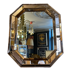 Miroir Art De´co Ve´nitien Rose´ Saumoné, Italie circa 1930