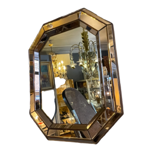 Miroir Art De´co Ve´nitien Rose´ Saumoné, Italie circa 1930