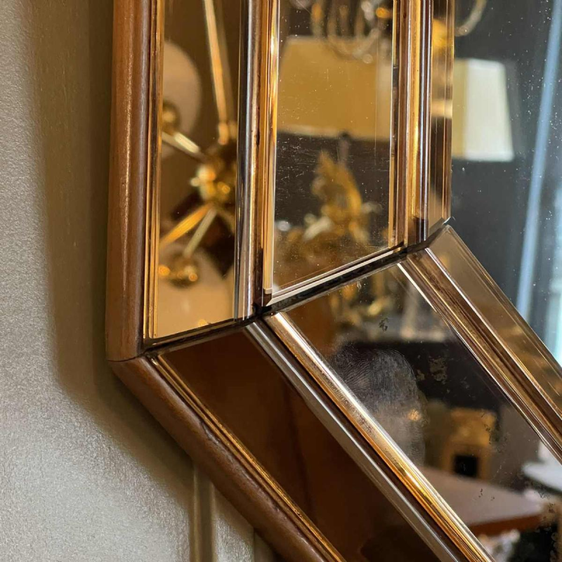 Venetian Art Deco Mirror Rosé Saumoné, Italy circa 1930