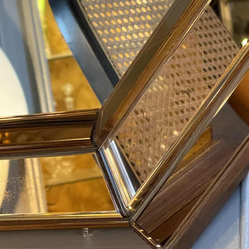 Venetiaanse Art Deco Spiegel Rosé Saumoné, Italië circa 1930