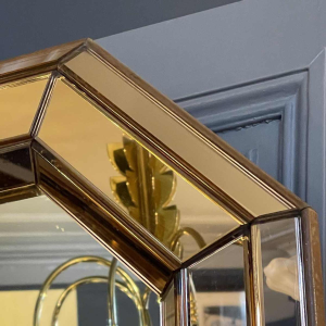 Venetian Art Deco Mirror Rosé Saumoné, Italy circa 1930