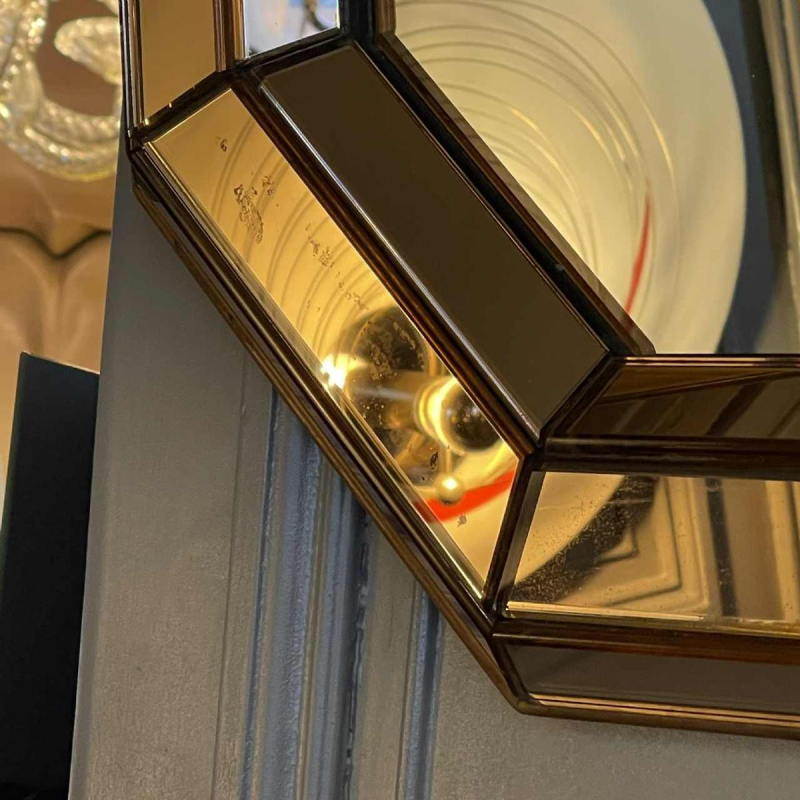 Venetian Art Deco Mirror Rosé Saumoné, Italy circa 1930