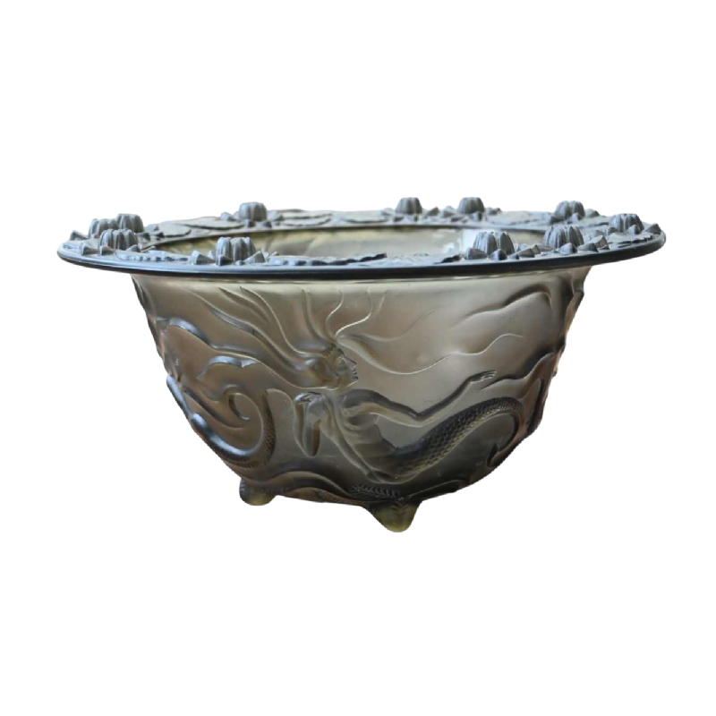 Barolac Josef Inwald, coupe 'Sirène' Art Nouveau en verre pressé moulé satiné, ca 1935