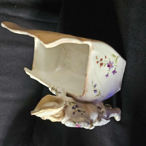 Emile Gallé in Nancy, letter holder and figure in polychrome earthenware, ca. 1880