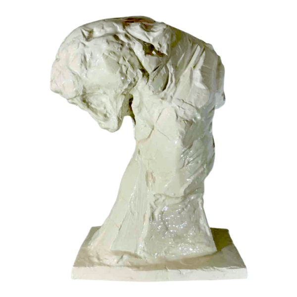 PATRICK VILLAS / Royal Boch 'Buste de panthère' style Art Déco, sculpture céramique blanche, ca 2000