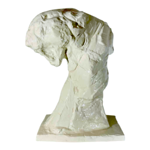 PATRICK VILLAS / Royal Boch 'Buste de panthère' style Art Déco, sculpture céramique blanche, ca 2000