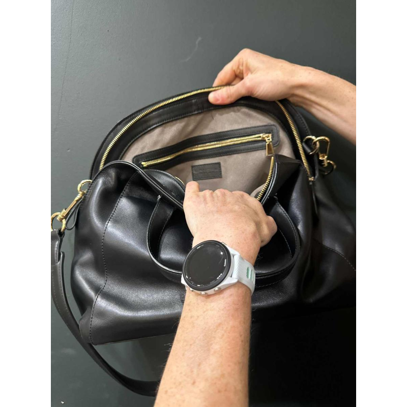 Lancel, black lambskin bag