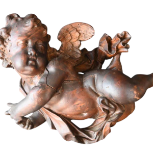 Ange / angelot / putti, sculpture en bois sculpté baroque, fin du XVIIe siècle