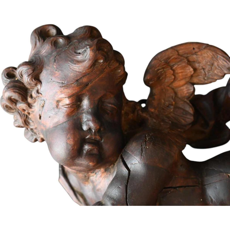 Angel / cherub / putti, carved wooden sculpture in the Baroque style, late 17th century