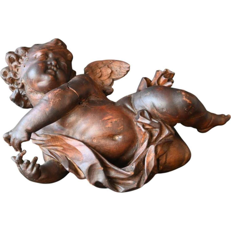 Angel / cherub / putti, carved wooden sculpture in the Baroque style, late 17th century