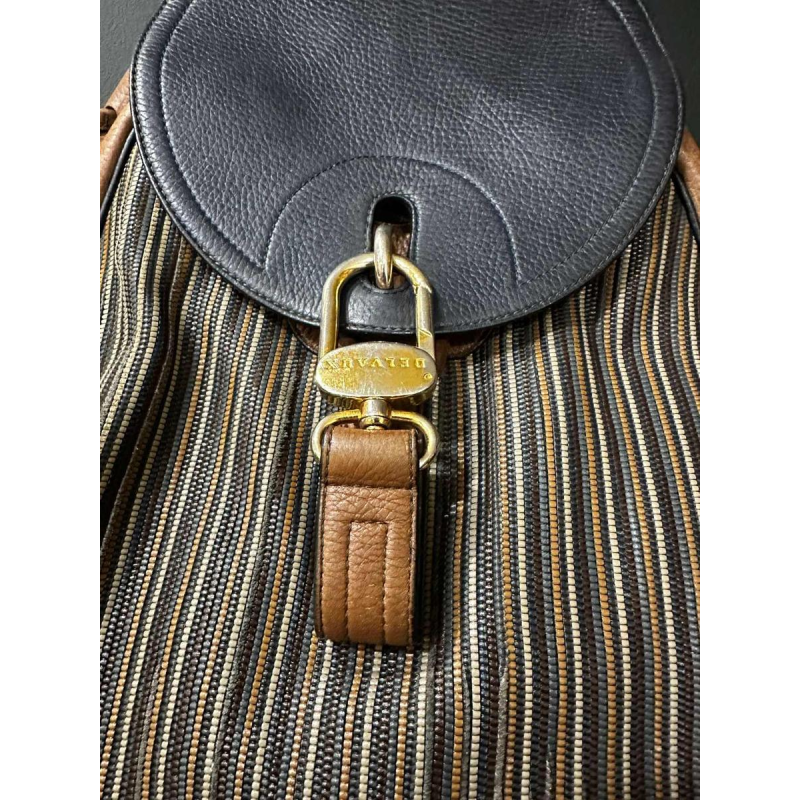 Delvaux brown and navy blue leather backpack