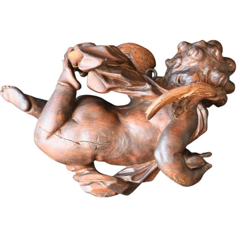 Angel / cherub / putti, carved wooden sculpture in the Baroque style, late 17th century