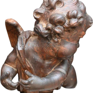 Engel / cherubijn / putti, barokke houtsnijwerk sculptuur, eind 17e eeuw