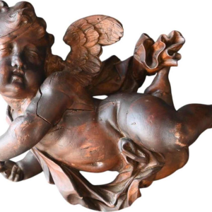 Engel / cherubijn / putti, barokke houtsnijwerk sculptuur, eind 17e eeuw