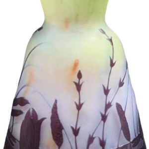 Emile Gallé, Art Deco pâte de verre vase, Sauterelle decor, ca 1900 / 1920