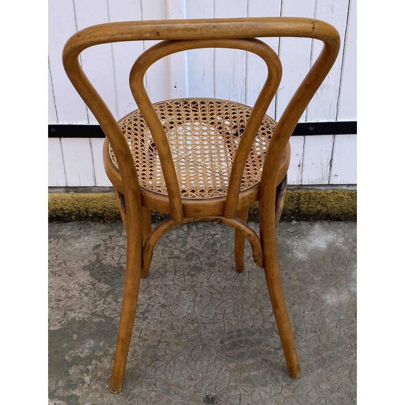 Manufacture Horgen-Glaris, chaise de bistrot en bois courbé & cannage, Suisse ca 1900