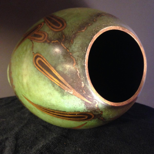Ikora ( WMF ), Vase Art Déco en dinanderie. Circa 1925