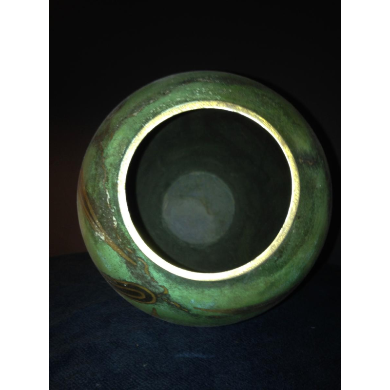 Ikora ( WMF ), Vase Art Déco en dinanderie. Circa 1925