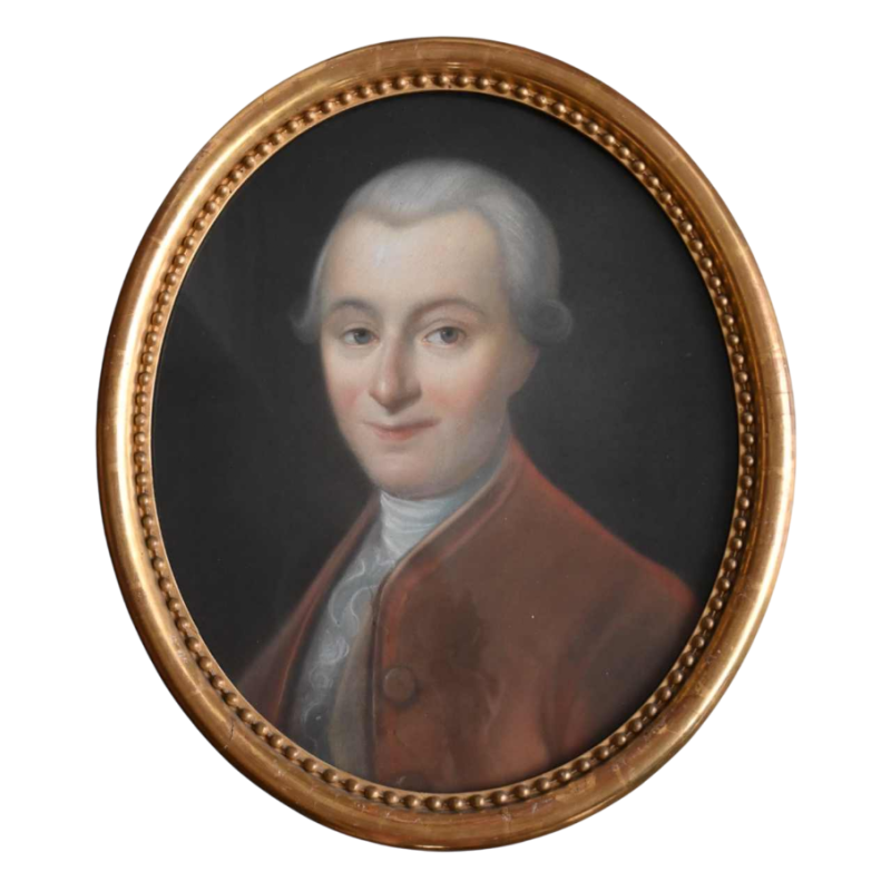 Portrait d'homme noble, pastel sur papier, époque LXVI, fin XVIIIe siècle