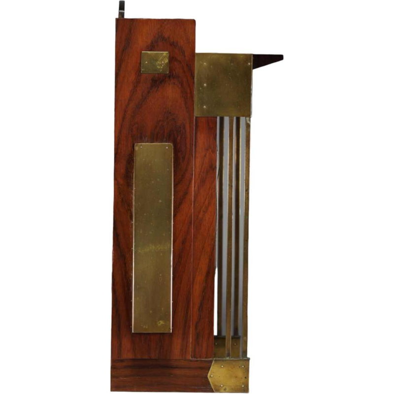 Gustave Serrurier-Bovy 'Pendule Moulin' Jugendstil klok, mahonie & messing, 1905