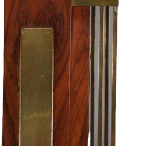 Gustave Serrurier-Bovy Pendule Moulin Art Nouveau clock, mahogany & brass, 1905