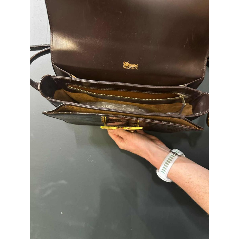Delvaux, vintage tas van bruin krokodillenleer