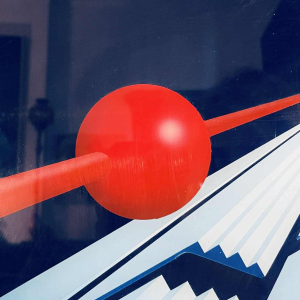 PATRICE PLACEMAN “Red Ball” églomisé oil painting under plexiglass, 1996