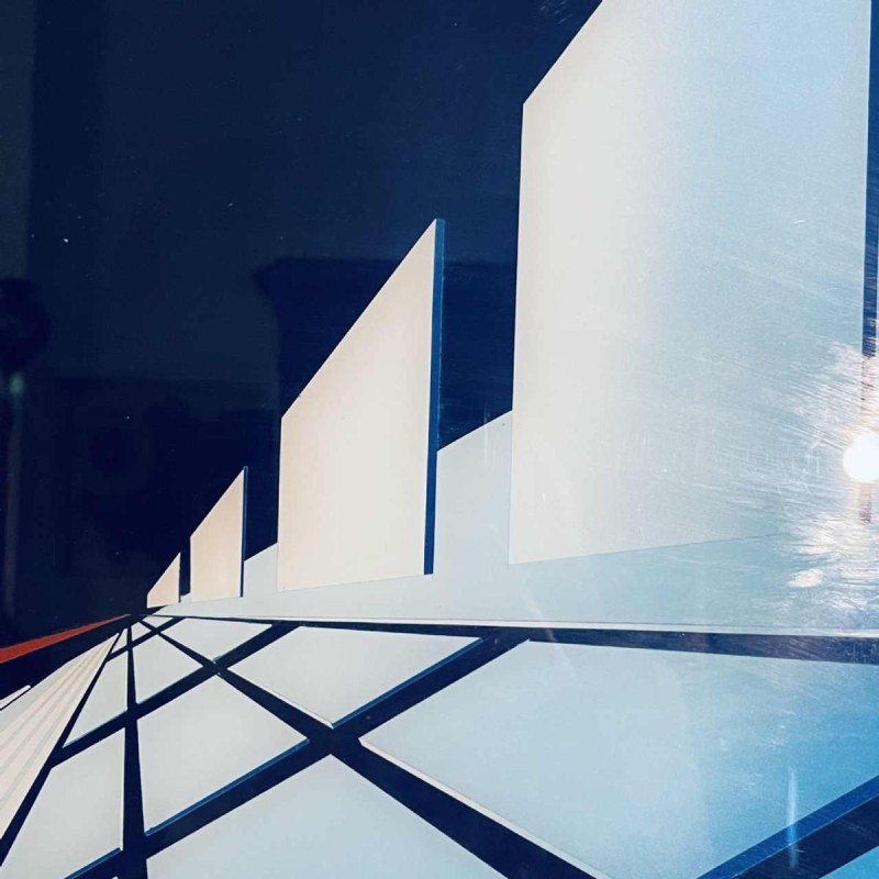 PATRICE PLACEMAN “Red Ball” églomisé oil painting under plexiglass, 1996