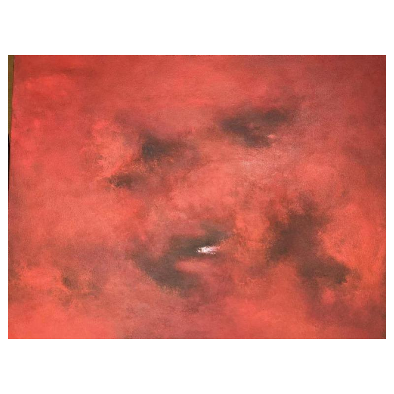 Jacques MENASSE « abstraction rouge » hst 90x90 cm