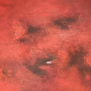 Jacques MENASSE abstraction rouge hst 90x90 cm