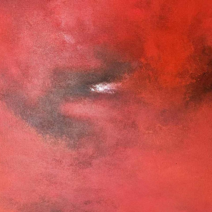 Jacques MENASSE abstraction rouge hst 90x90 cm
