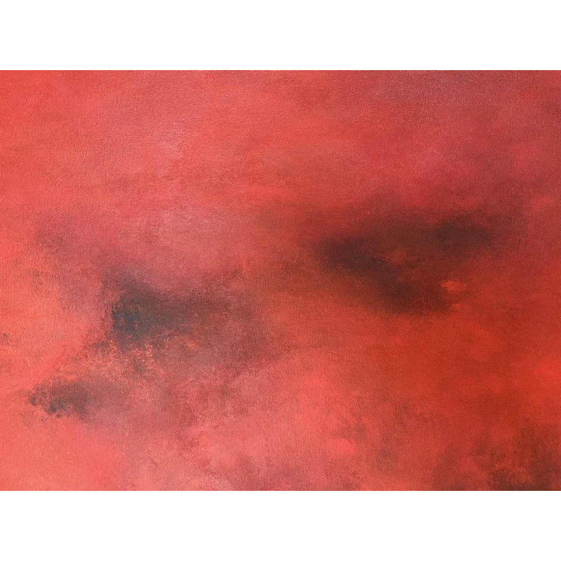 Jacques MENASSE abstraction rouge hst 90x90 cm