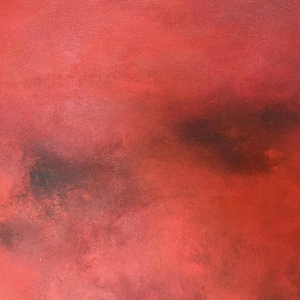 Jacques MENASSE abstraction rouge hst 90x90 cm