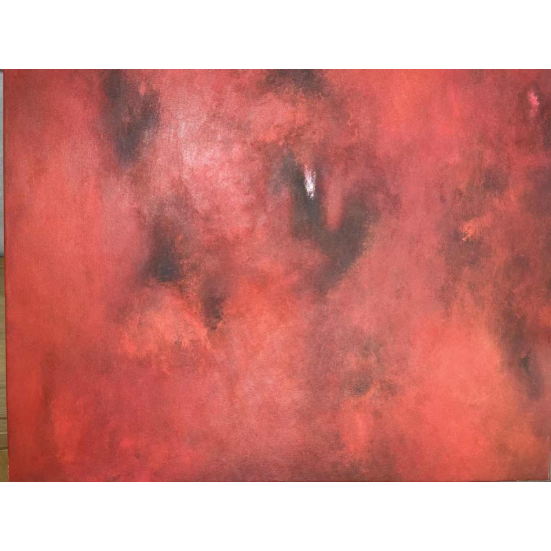 Jacques MENASSE abstraction rouge hst 90x90 cm