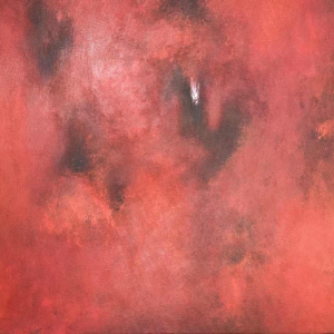 Jacques MENASSE abstraction rouge hst 90x90 cm