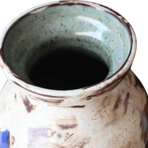 Henri Cazaux à Vallauris, vase en céramique sgraffite abstrait, 1950-1970