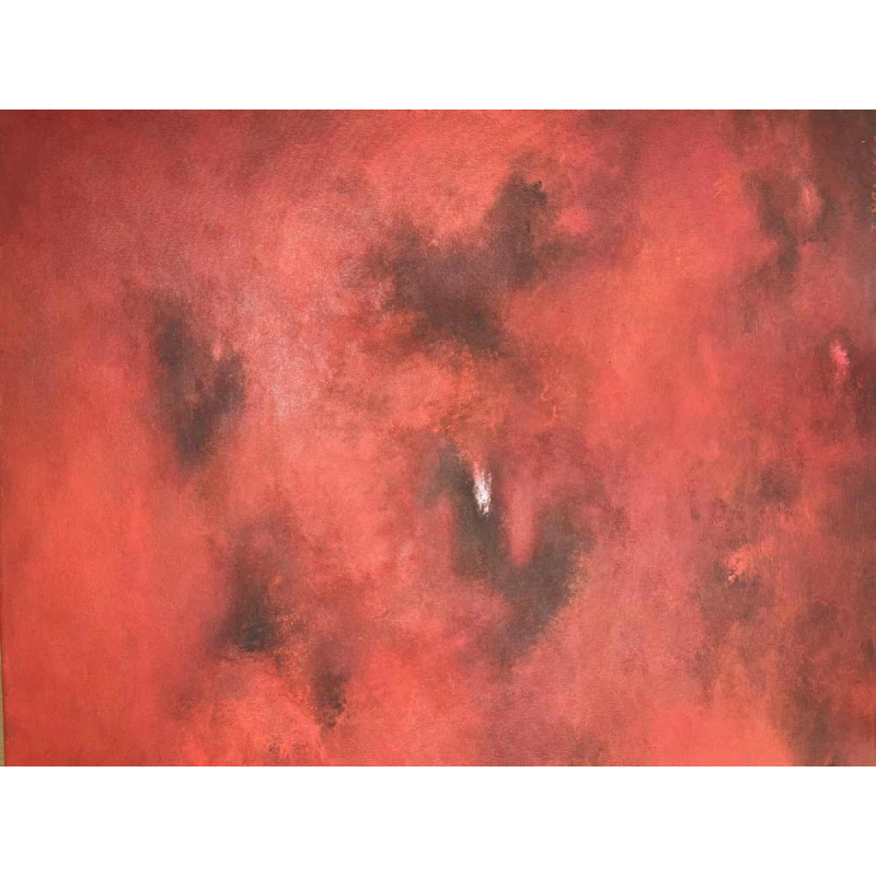 Jacques MENASSE abstraction rouge hst 90x90 cm