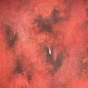 Jacques MENASSE abstraction rouge hst 90x90 cm