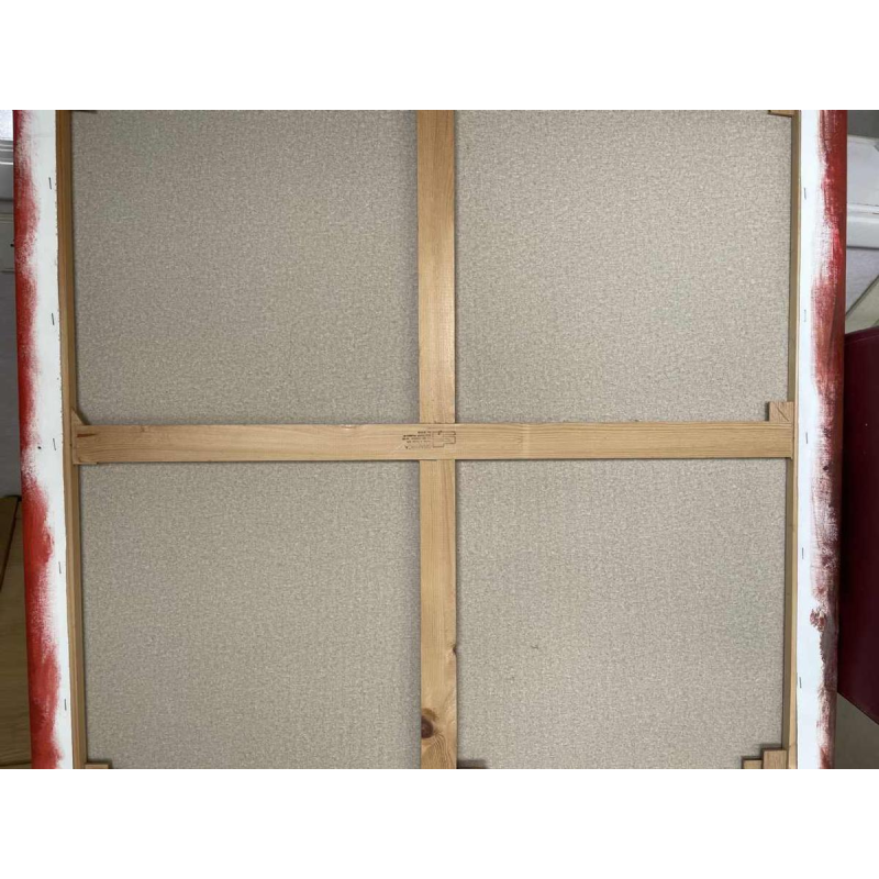 Jacques MENASSE abstraction rouge hst 90x90 cm