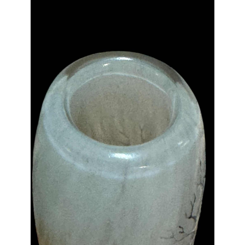 Daum, Art Nouveau engraved enameled glass vase, circa 1900